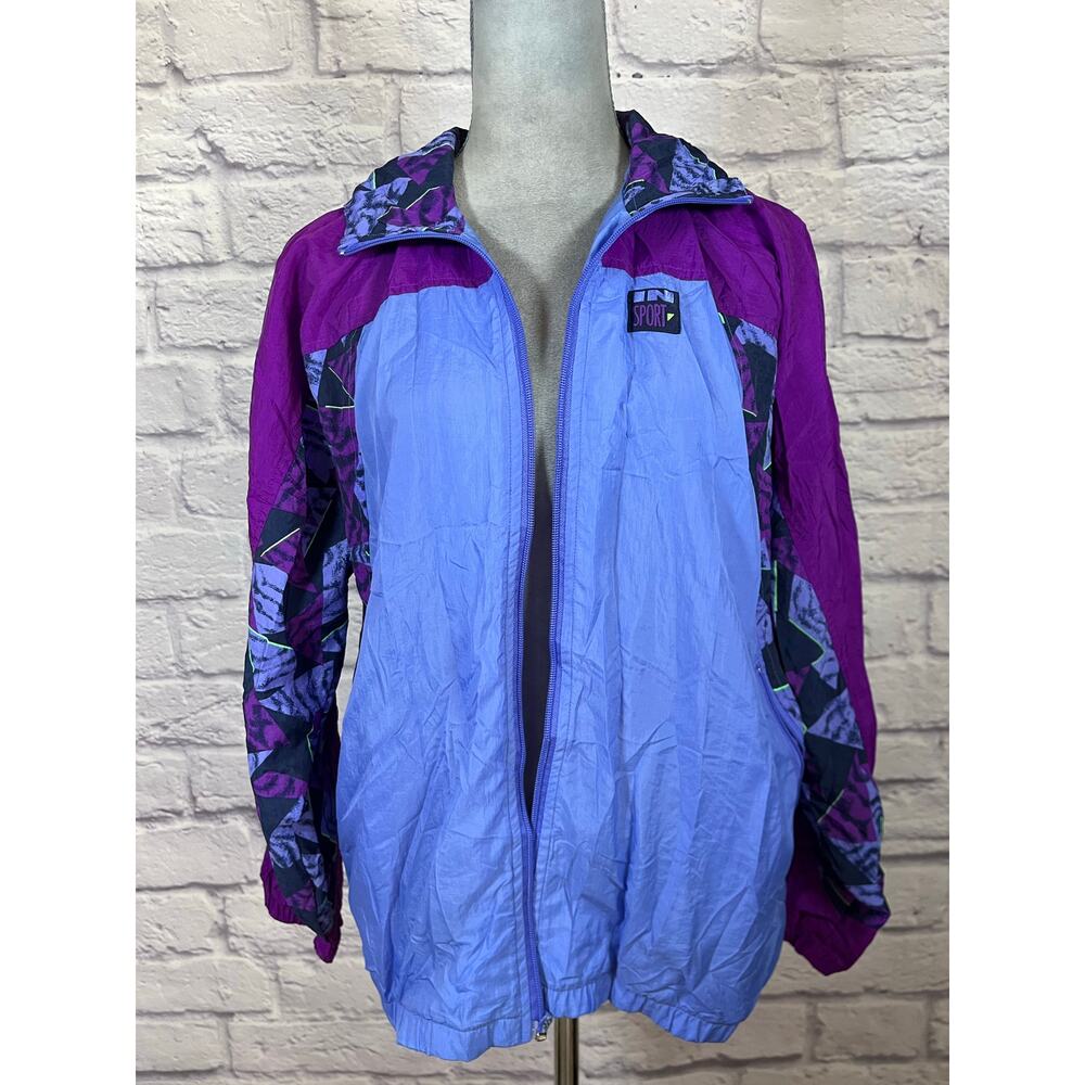 Totally Rad 80's Patchwork Swishy Nylong Windbreaker in Vibrant Colors